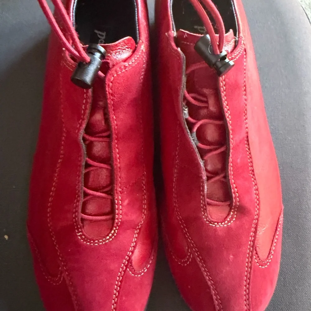 Paul Green Red Leather Women's Loafers - Picture 4 of 16